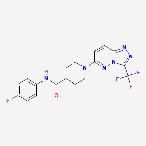 molecular formula C18H16F4N6O B4835293 N-(4-fluorophenyl)-1-[3-(trifluoromethyl)[1,2,4]triazolo[4,3-b]pyridazin-6-yl]piperidine-4-carboxamide 