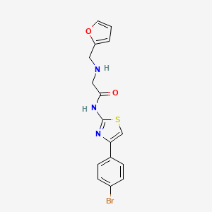 molecular formula C16H14BrN3O2S B4835353 N-[4-(4-BROMOPHENYL)-13-THIAZOL-2-YL]-2-{[(FURAN-2-YL)METHYL]AMINO}ACETAMIDE 
