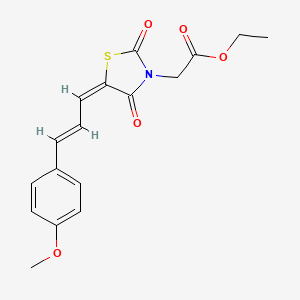 molecular formula C17H17NO5S B4835408 ethyl {(5E)-5-[(2E)-3-(4-methoxyphenyl)prop-2-en-1-ylidene]-2,4-dioxo-1,3-thiazolidin-3-yl}acetate 
