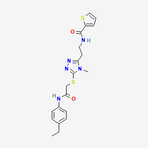 molecular formula C20H23N5O2S2 B4835459 N-[2-[5-[2-(4-ethylanilino)-2-oxoethyl]sulfanyl-4-methyl-1,2,4-triazol-3-yl]ethyl]thiophene-2-carboxamide 