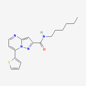 molecular formula C17H20N4OS B4835501 N~2~-HEXYL-7-(2-THIENYL)PYRAZOLO[1,5-A]PYRIMIDINE-2-CARBOXAMIDE 