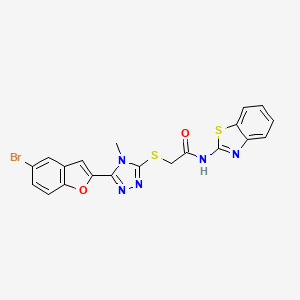 molecular formula C20H14BrN5O2S2 B4835514 N-(1,3-benzothiazol-2-yl)-2-{[5-(5-bromo-1-benzofuran-2-yl)-4-methyl-4H-1,2,4-triazol-3-yl]sulfanyl}acetamide 