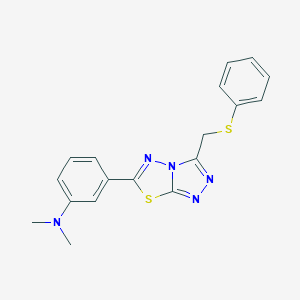 N,N-dimethyl-3-[3-(phenylsulfanylmethyl)-[1,2,4]triazolo[3,4-b][1,3,4]thiadiazol-6-yl]aniline