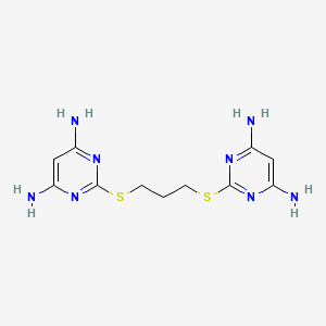 molecular formula C11H16N8S2 B4835563 2-[3-(4,6-diaminopyrimidin-2-yl)sulfanylpropylsulfanyl]pyrimidine-4,6-diamine 