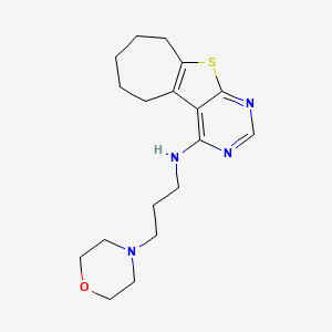 molecular formula C18H26N4OS B4835577 N-[3-(morpholin-4-yl)propyl]-6,7,8,9-tetrahydro-5H-cyclohepta[4,5]thieno[2,3-d]pyrimidin-4-amine 