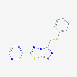 3-[(Phenylthio)methyl]-6-pyrazin-2-yl[1,2,4]triazolo[3,4-b][1,3,4]thiadiazole