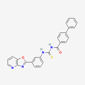 molecular formula C26H18N4O2S B4835623 N-{[3-([1,3]oxazolo[4,5-b]pyridin-2-yl)phenyl]carbamothioyl}biphenyl-4-carboxamide 