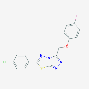 6-(4-Chlorophenyl)-3-[(4-fluorophenoxy)methyl][1,2,4]triazolo[3,4-b][1,3,4]thiadiazole