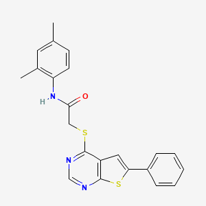 molecular formula C22H19N3OS2 B4835756 N-(2,4-dimethylphenyl)-2-[(6-phenylthieno[2,3-d]pyrimidin-4-yl)thio]acetamide 