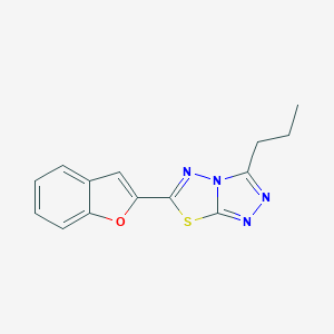 6-(1-Benzofuran-2-yl)-3-propyl[1,2,4]triazolo[3,4-b][1,3,4]thiadiazole