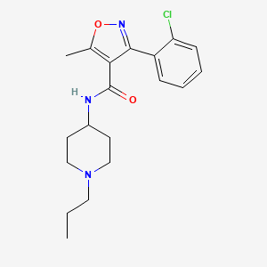 molecular formula C19H24ClN3O2 B4835877 3-(2-chlorophenyl)-5-methyl-N-(1-propylpiperidin-4-yl)-1,2-oxazole-4-carboxamide 
