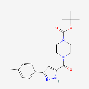 molecular formula C20H26N4O3 B4835948 tert-butyl 4-{[5-(4-methylphenyl)-1H-pyrazol-3-yl]carbonyl}piperazine-1-carboxylate 