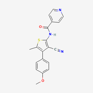 molecular formula C19H15N3O2S B4836237 N-[3-cyano-4-(4-methoxyphenyl)-5-methylthiophen-2-yl]pyridine-4-carboxamide 