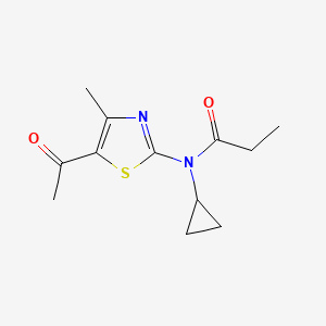 molecular formula C12H16N2O2S B4836278 N~1~-(5-ACETYL-4-METHYL-1,3-THIAZOL-2-YL)-N~1~-CYCLOPROPYLPROPANAMIDE 