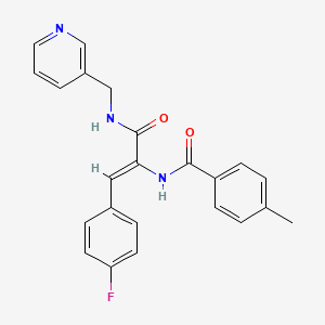 molecular formula C23H20FN3O2 B4836526 N-[(Z)-1-(4-fluorophenyl)-3-oxo-3-(pyridin-3-ylmethylamino)prop-1-en-2-yl]-4-methylbenzamide 