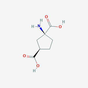 molecular formula C7H11NO4 B048366 (1S,3R)-1-aminocyclopentane-1,3-dicarboxylic acid CAS No. 111900-32-4