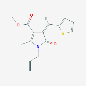 molecular formula C15H15NO3S B4836612 methyl (4Z)-2-methyl-5-oxo-1-(prop-2-en-1-yl)-4-(thiophen-2-ylmethylidene)-4,5-dihydro-1H-pyrrole-3-carboxylate 