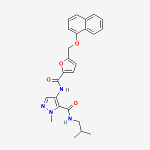molecular formula C25H26N4O4 B4836788 N~5~-ISOBUTYL-1-METHYL-4-[({5-[(1-NAPHTHYLOXY)METHYL]-2-FURYL}CARBONYL)AMINO]-1H-PYRAZOLE-5-CARBOXAMIDE 