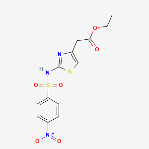 molecular formula C13H13N3O6S2 B4836794 ethyl (2-{[(4-nitrophenyl)sulfonyl]amino}-1,3-thiazol-4-yl)acetate CAS No. 5617-23-2