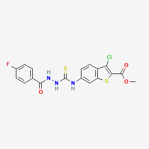 molecular formula C18H13ClFN3O3S2 B4836846 methyl 3-chloro-6-[({2-[(4-fluorophenyl)carbonyl]hydrazinyl}carbonothioyl)amino]-1-benzothiophene-2-carboxylate CAS No. 669737-87-5