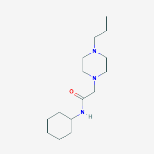 molecular formula C15H29N3O B4836877 N-cyclohexyl-2-(4-propylpiperazin-1-yl)acetamide 