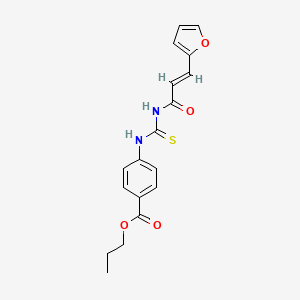 molecular formula C18H18N2O4S B4837020 propyl 4-({[(2E)-3-(furan-2-yl)prop-2-enoyl]carbamothioyl}amino)benzoate 