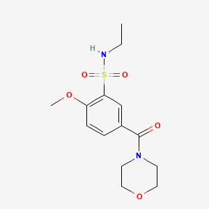 molecular formula C14H20N2O5S B4837062 N-ethyl-2-methoxy-5-(morpholin-4-ylcarbonyl)benzenesulfonamide 
