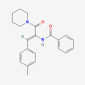 molecular formula C22H24N2O2 B4837213 N-[2-(4-methylphenyl)-1-(1-piperidinylcarbonyl)vinyl]benzamide 