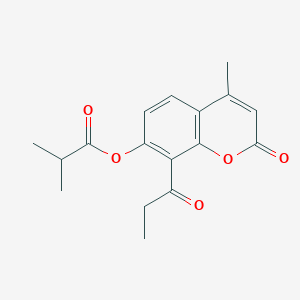 4-methyl-2-oxo-8-propionyl-2H-chromen-7-yl 2-methylpropanoate
