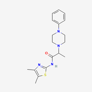 molecular formula C18H24N4OS B4837322 N-(4,5-dimethyl-1,3-thiazol-2-yl)-2-(4-phenylpiperazin-1-yl)propanamide 