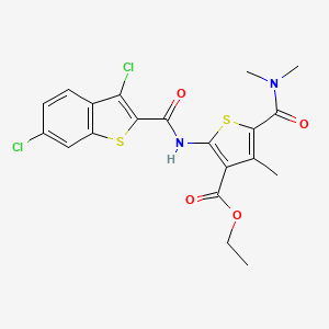 molecular formula C20H18Cl2N2O4S2 B4837324 ethyl 2-{[(3,6-dichloro-1-benzothien-2-yl)carbonyl]amino}-5-[(dimethylamino)carbonyl]-4-methyl-3-thiophenecarboxylate 