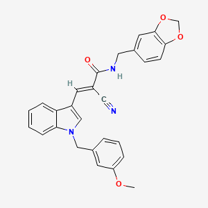 molecular formula C28H23N3O4 B4837377 N-(1,3-benzodioxol-5-ylmethyl)-2-cyano-3-[1-(3-methoxybenzyl)-1H-indol-3-yl]acrylamide 