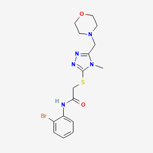 molecular formula C16H20BrN5O2S B4837432 N-(2-bromophenyl)-2-{[4-methyl-5-(morpholin-4-ylmethyl)-4H-1,2,4-triazol-3-yl]sulfanyl}acetamide 