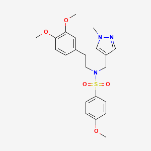 molecular formula C22H27N3O5S B4837436 N-(3,4-DIMETHOXYPHENETHYL)-4-METHOXY-N-[(1-METHYL-1H-PYRAZOL-4-YL)METHYL]-1-BENZENESULFONAMIDE 