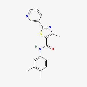 molecular formula C18H17N3OS B4837561 N-(3,4-dimethylphenyl)-4-methyl-2-(pyridin-3-yl)-1,3-thiazole-5-carboxamide 
