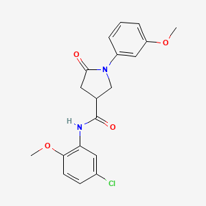 molecular formula C19H19ClN2O4 B4837577 N-(5-chloro-2-methoxyphenyl)-1-(3-methoxyphenyl)-5-oxopyrrolidine-3-carboxamide 