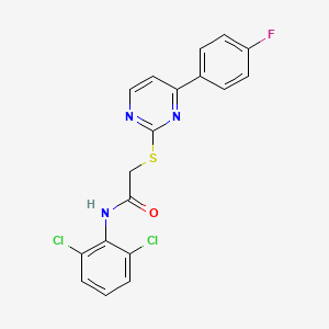 molecular formula C18H12Cl2FN3OS B4837763 N~1~-(2,6-DICHLOROPHENYL)-2-{[4-(4-FLUOROPHENYL)-2-PYRIMIDINYL]SULFANYL}ACETAMIDE 