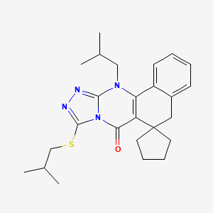 molecular formula C25H32N4OS B4837798 12-isobutyl-9-(isobutylthio)-5H-spiro[benzo[h][1,2,4]triazolo[3,4-b]quinazoline-6,1'-cyclopentan]-7(12H)-one 