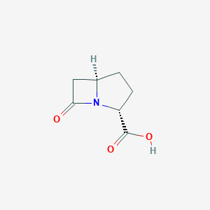molecular formula C7H9NO3 B048378 (2R,5R)-7-oxo-1-azabicyclo[3.2.0]heptane-2-carboxylic acid CAS No. 112283-40-6