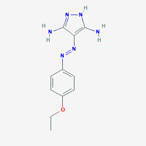 molecular formula C11H14N6O B483782 4-[(4-ethoxyphenyl)diazenyl]-1H-pyrazole-3,5-diamine 
