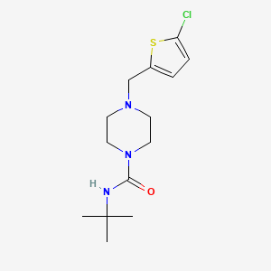 molecular formula C14H22ClN3OS B4837888 N-tert-butyl-4-[(5-chlorothiophen-2-yl)methyl]piperazine-1-carboxamide 
