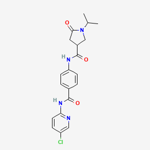 molecular formula C20H21ClN4O3 B4837910 N-{4-[(5-chloropyridin-2-yl)carbamoyl]phenyl}-5-oxo-1-(propan-2-yl)pyrrolidine-3-carboxamide 