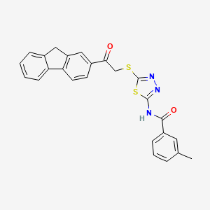 molecular formula C25H19N3O2S2 B4837936 N-(5-{[2-(9H-fluoren-2-yl)-2-oxoethyl]sulfanyl}-1,3,4-thiadiazol-2-yl)-3-methylbenzamide 