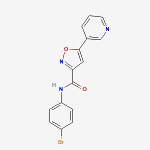 molecular formula C15H10BrN3O2 B4837941 N-(4-bromophenyl)-5-pyridin-3-yl-1,2-oxazole-3-carboxamide 