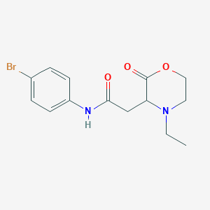 molecular formula C14H17BrN2O3 B4837974 N-(4-bromophenyl)-2-(4-ethyl-2-oxomorpholin-3-yl)acetamide 