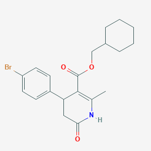 molecular formula C20H24BrNO3 B4837993 Cyclohexylmethyl 4-(4-bromophenyl)-2-methyl-6-oxo-1,4,5,6-tetrahydropyridine-3-carboxylate 