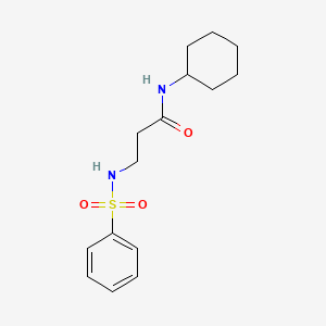 molecular formula C15H22N2O3S B4838246 N-CYCLOHEXYL-3-[(PHENYLSULFONYL)AMINO]PROPANAMIDE 
