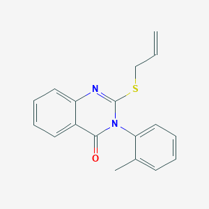 molecular formula C18H16N2OS B4838372 2-(allylthio)-3-(2-methylphenyl)-4(3H)-quinazolinone 