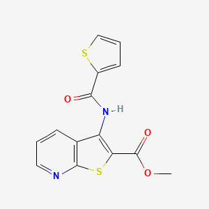 molecular formula C14H10N2O3S2 B4838595 METHYL 3-(THIOPHENE-2-AMIDO)THIENO[2,3-B]PYRIDINE-2-CARBOXYLATE 