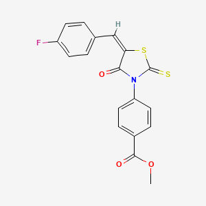molecular formula C18H12FNO3S2 B4838881 methyl 4-[(5E)-5-(4-fluorobenzylidene)-4-oxo-2-thioxo-1,3-thiazolidin-3-yl]benzoate 